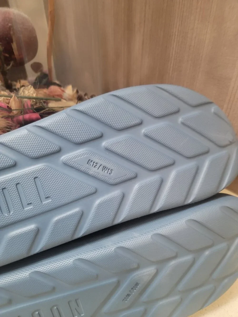 Nobull Unisex Comfort Slides M 12 Comfort Slip On Large Logo NEW Steel Blue